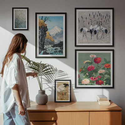 Pared galería de arte Paisajes naturales con flores