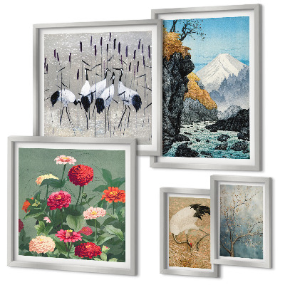 Pared galería de arte Paisajes naturales con flores