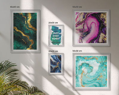 Conjunto de cuadros decorativos Diseños abstractos con verde y morado.