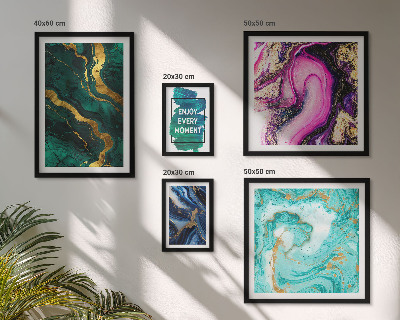 Conjunto de cuadros decorativos Diseños abstractos con verde y morado.