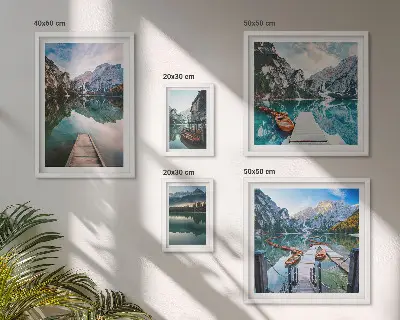 Set de 5 cuadros para salón con diseño de lagos de montaña y naturaleza