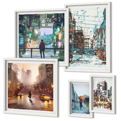 Pared galería de arte Paisajes urbanos modernos