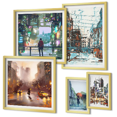 Pared galería de arte Paisajes urbanos modernos