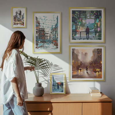 Pared galería de arte Paisajes urbanos modernos