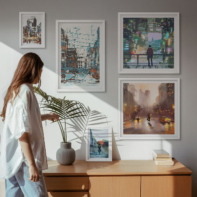 Pared galería de arte Paisajes urbanos modernos