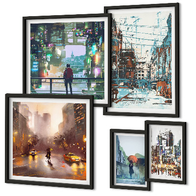 Pared galería de arte Paisajes urbanos modernos