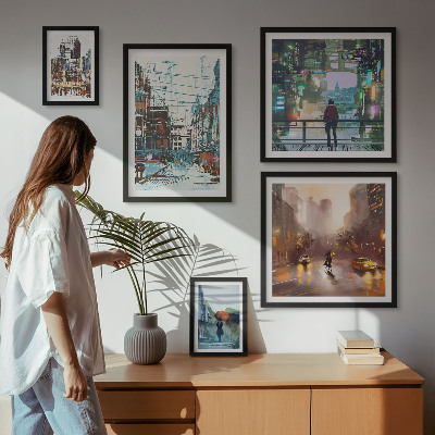 Pared galería de arte Paisajes urbanos modernos
