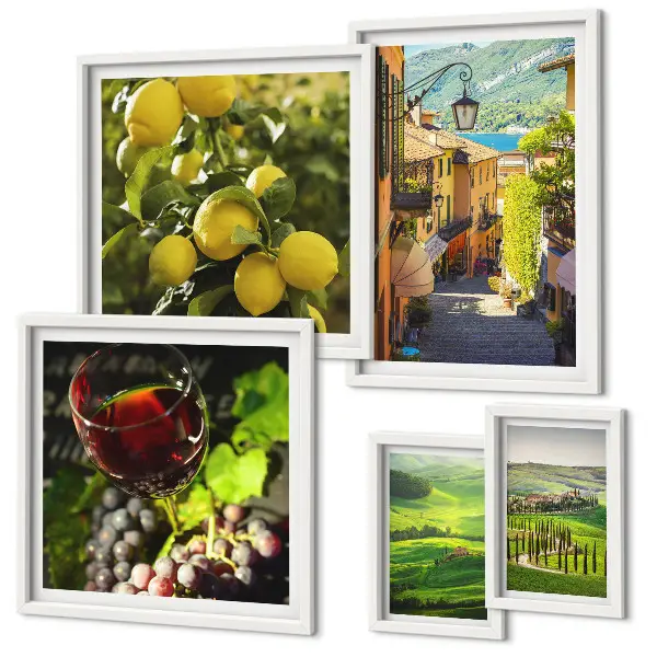 Conjunto de cuadros decorativos con paisajes de la Toscana