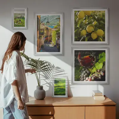 Conjunto de cuadros decorativos con paisajes de la Toscana