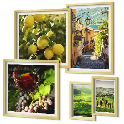 Conjunto de cuadros decorativos con paisajes de la Toscana