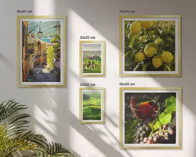 Conjunto de cuadros decorativos con paisajes de la Toscana