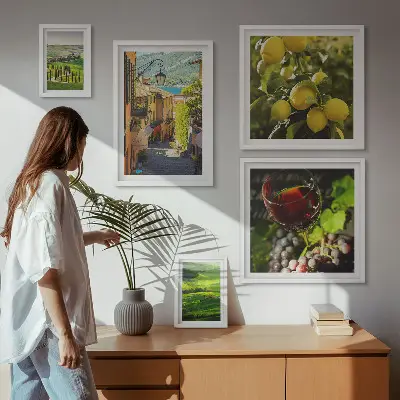 Conjunto de cuadros decorativos con paisajes de la Toscana