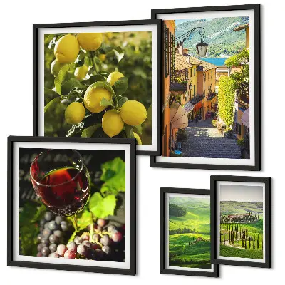 Conjunto de cuadros decorativos con paisajes de la Toscana