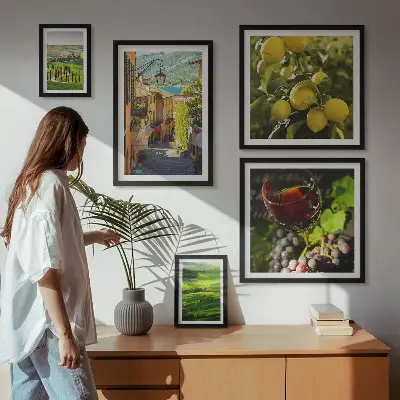 Conjunto de cuadros decorativos con paisajes de la Toscana