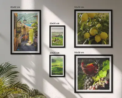 Conjunto de cuadros decorativos con paisajes de la Toscana