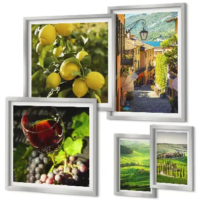 Conjunto de cuadros decorativos con paisajes de la Toscana
