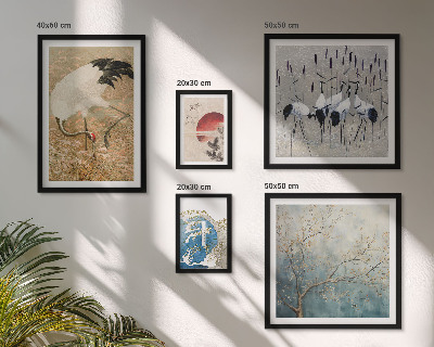 Pared galería de arte Elegantes pinturas de naturaleza con representaciones de aves.