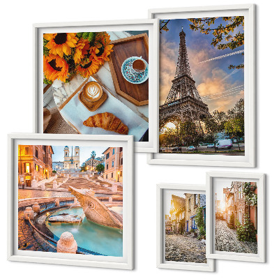 Conjunto de cuadros decorativos Vistas atmosféricas de la cafetería