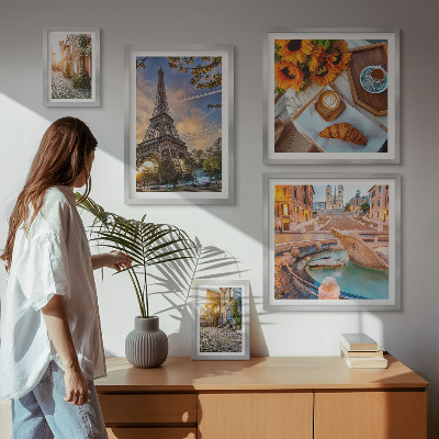 Conjunto de cuadros decorativos Vistas atmosféricas de la cafetería