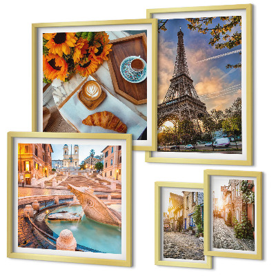 Conjunto de cuadros decorativos Vistas atmosféricas de la cafetería