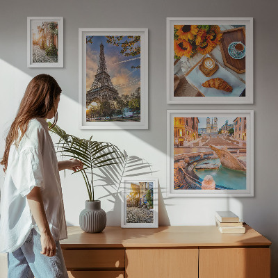 Conjunto de cuadros decorativos Vistas atmosféricas de la cafetería