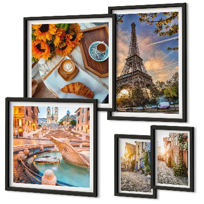 Conjunto de cuadros decorativos Vistas atmosféricas de la cafetería