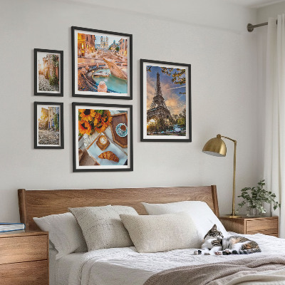 Conjunto de cuadros decorativos Vistas atmosféricas de la cafetería