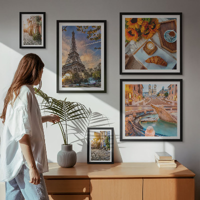 Conjunto de cuadros decorativos Vistas atmosféricas de la cafetería