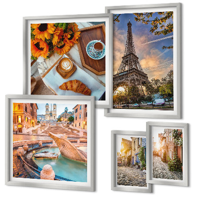Conjunto de cuadros decorativos Vistas atmosféricas de la cafetería