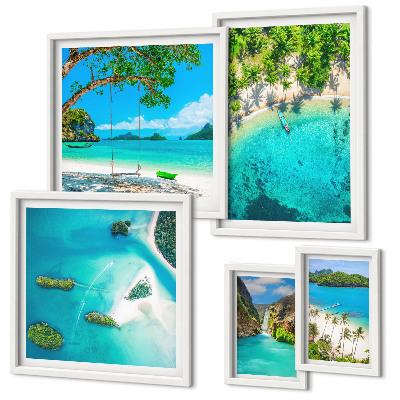Pared galería de arte Playas tropicales, aguas paradisíacas