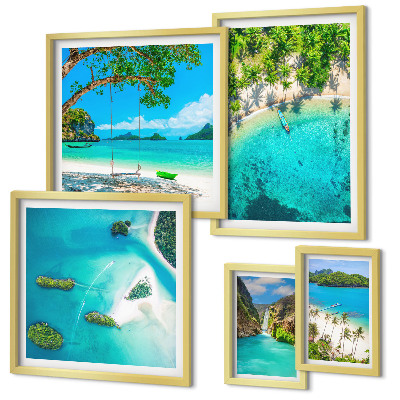 Pared galería de arte Playas tropicales, aguas paradisíacas