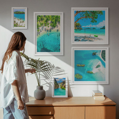 Pared galería de arte Playas tropicales, aguas paradisíacas