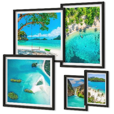 Pared galería de arte Playas tropicales, aguas paradisíacas