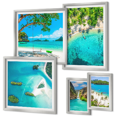 Pared galería de arte Playas tropicales, aguas paradisíacas