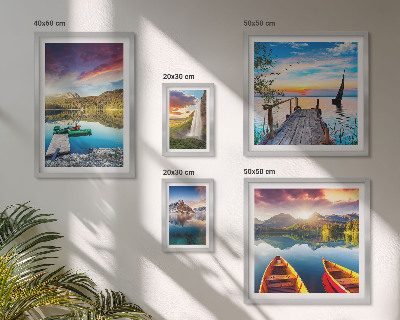Set de 5 cuadros para salón Paisajes cascadas lagos