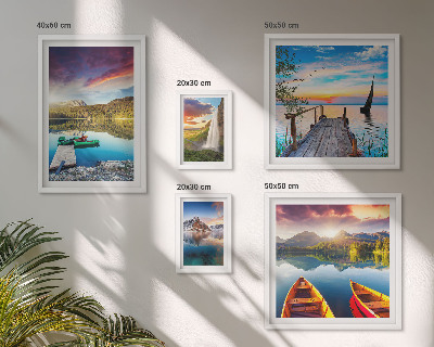 Set de 5 cuadros para salón Paisajes cascadas lagos