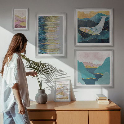 Pared galería de arte Montañas abstractas mar moderno