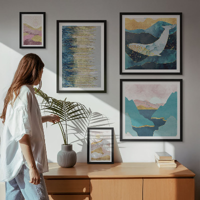 Pared galería de arte Montañas abstractas mar moderno