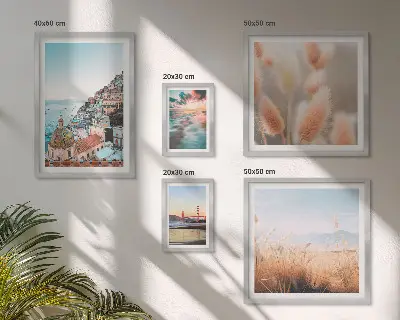 Conjunto de cuadros decorativos con paisajes costeros y naturaleza