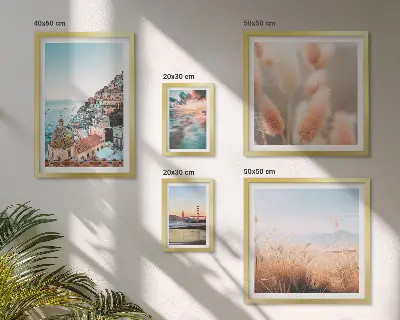 Conjunto de cuadros decorativos con paisajes costeros y naturaleza