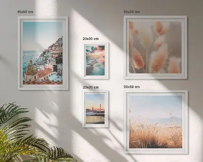 Conjunto de cuadros decorativos con paisajes costeros y naturaleza