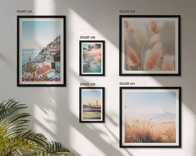 Conjunto de cuadros decorativos con paisajes costeros y naturaleza