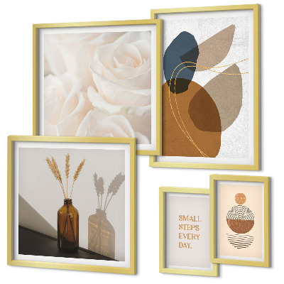 Set de 5 cuadros para salón Decoraciones de plantas estilo boho