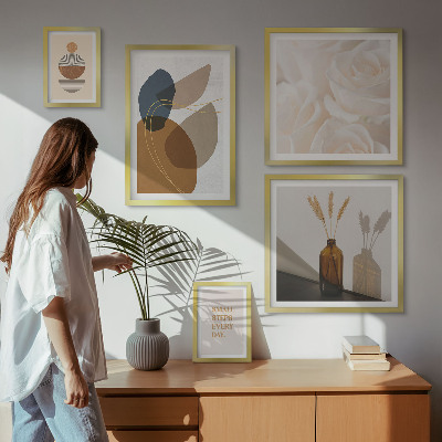 Set de 5 cuadros para salón Decoraciones de plantas estilo boho