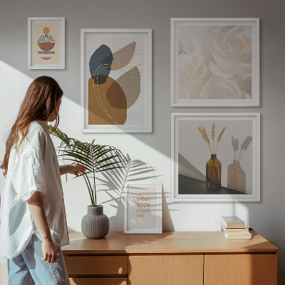 Set de 5 cuadros para salón Decoraciones de plantas estilo boho