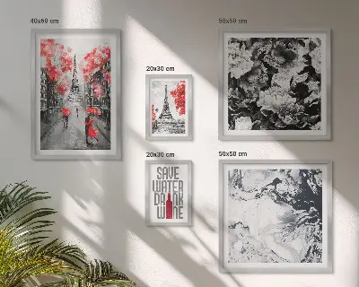 Pared galería de arte diseño de flores y estampados parisinos