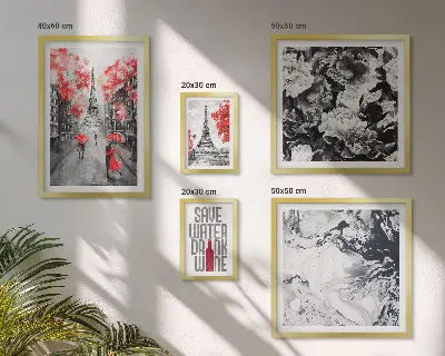 Pared galería de arte diseño de flores y estampados parisinos