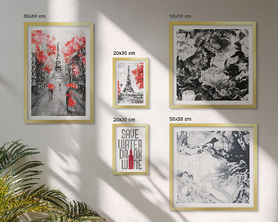 Pared galería de arte Flores y estampados parisinos