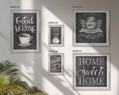 Conjunto de cuadros decorativos para cafés rústicos