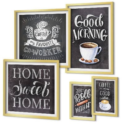 Conjunto de cuadros decorativos Ideas para cafés rústicos